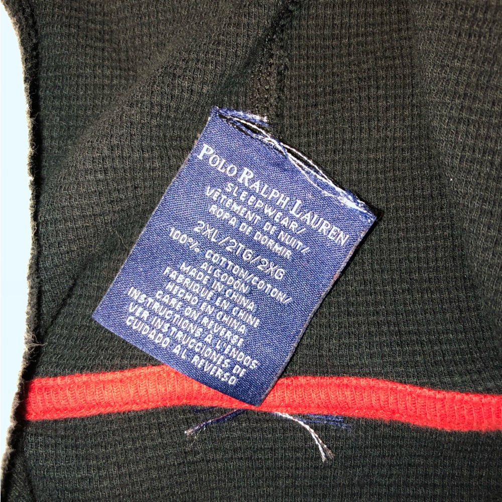 Polo Ralph Lauren. Sleepwear Hoodie. Waffle Knit. Size 2XL. Dark Navy Blue Color - Picture 11 of 14